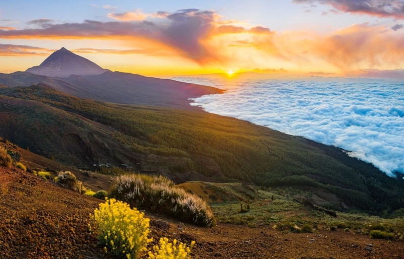 El oscilante mar de nubes en Canarias